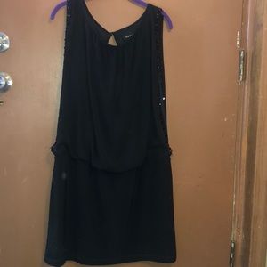 Black Beaded Edge Cocktail Dress